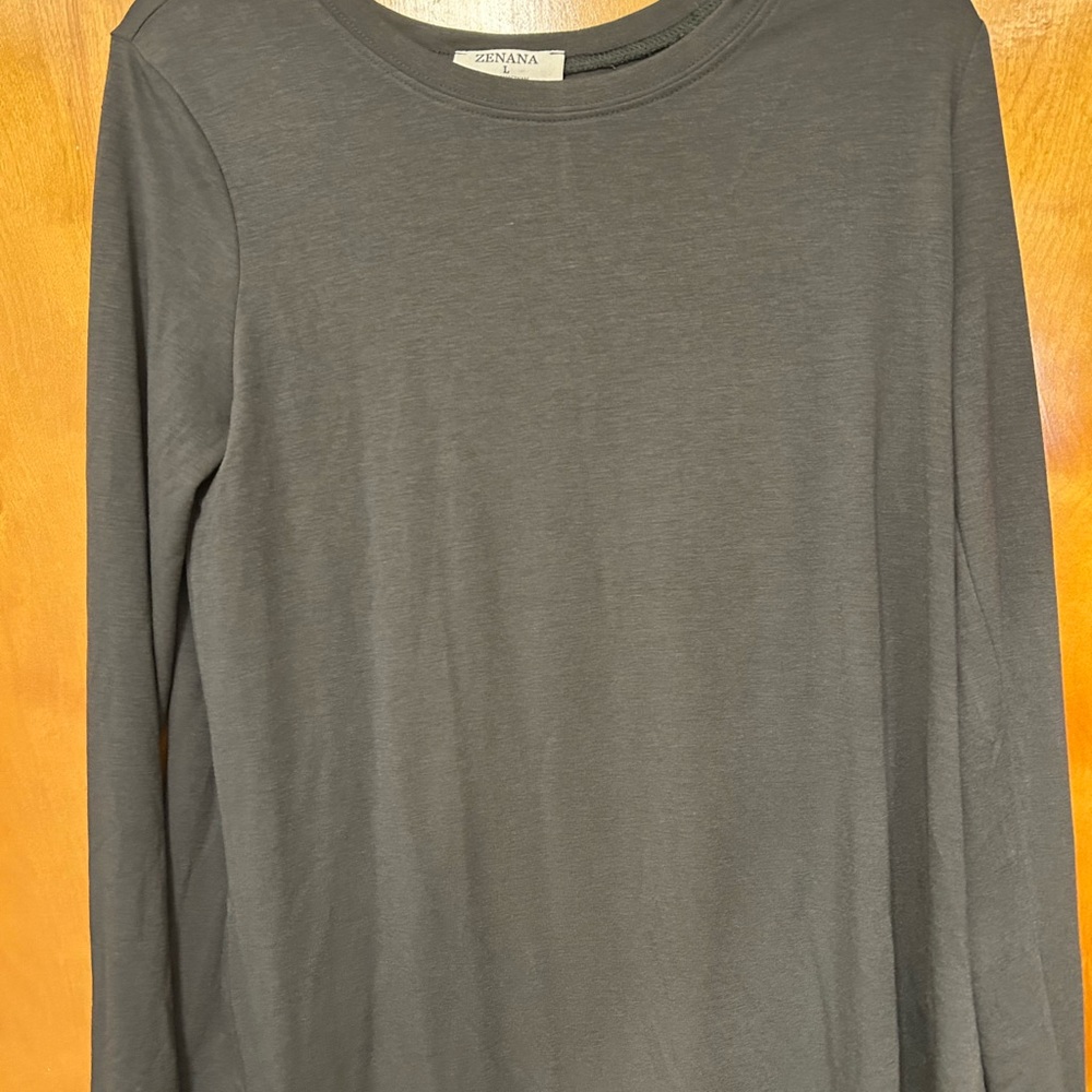 Zenana Outfitters Charcoal Long Sleeve Top